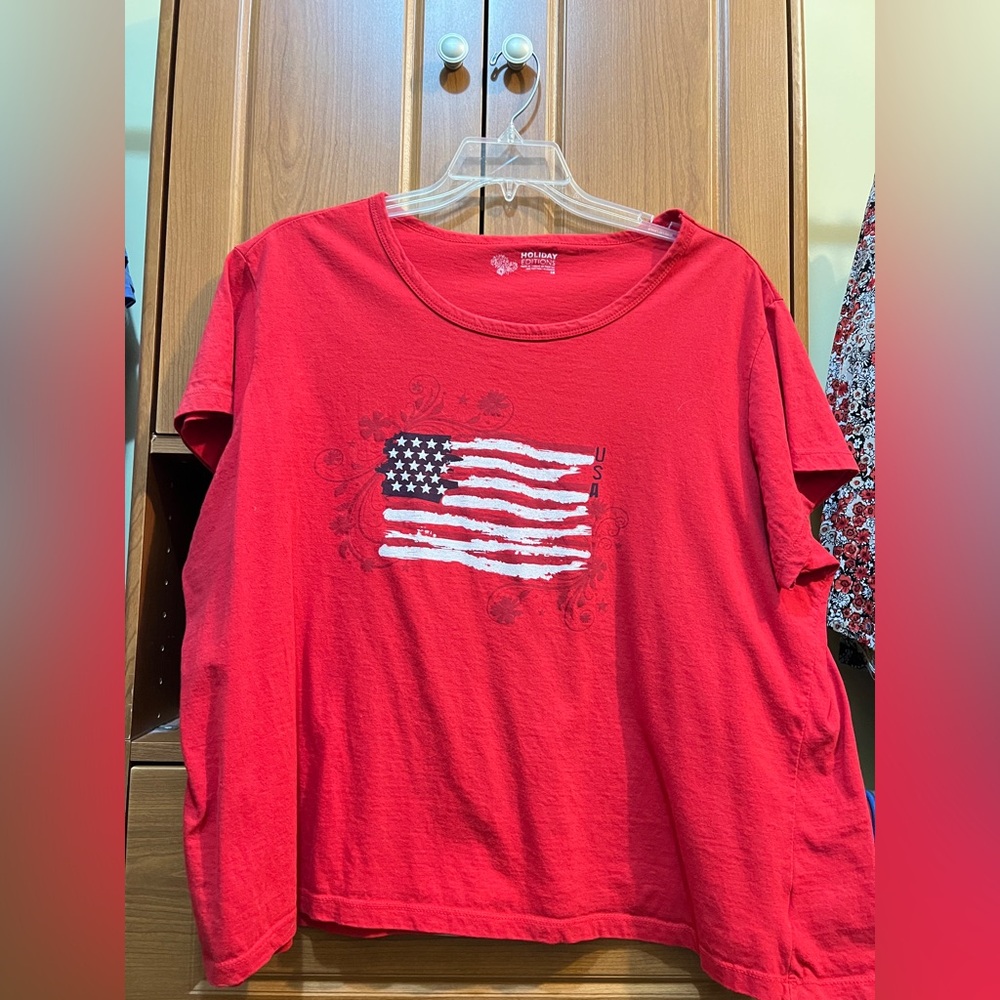 Holiday Editions Classic Red Patriotic Top